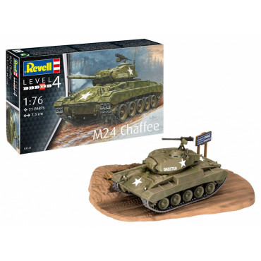 KIT PARA MONTAR REVELL TANQUE DE GUERRA M24 CHAFFEE 1/76 71 PEÇAS REV 03323